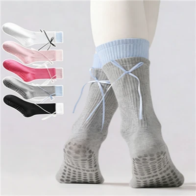 Шкарпетки для йоги Double Rib Cuff Grip Ribbon